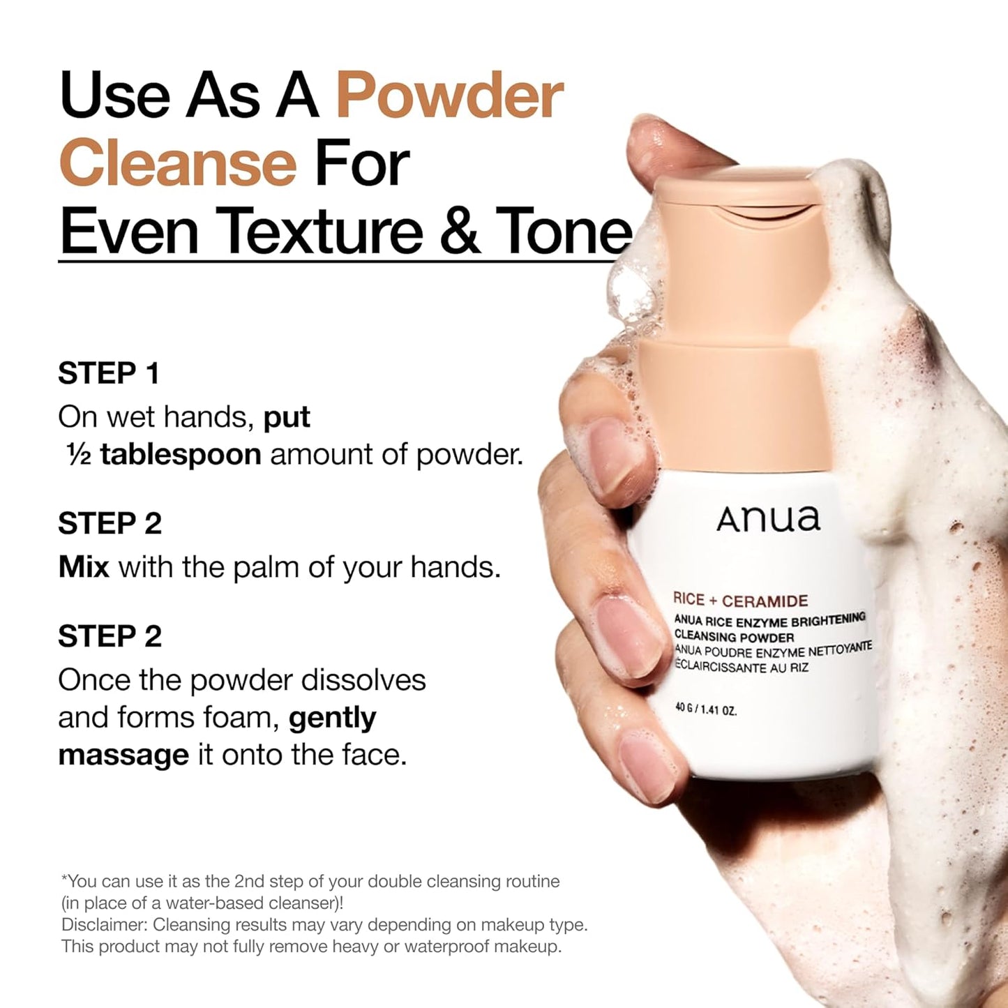 ANUA Rice + Ceramide Poudre Nettoyante Éclat